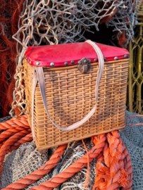 Oude Vintage Franse Viskoffer