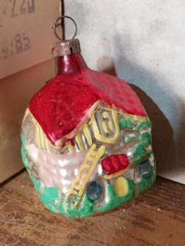 Oude Antieke Kerstbal 6458 Huisje Oostenrijk Chalet met Trap