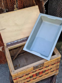 Oude Vintage Franse Viskoffer