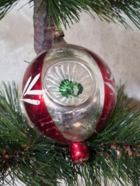 Oude Antiek Vintage Kerstbal 9882 Deukbal