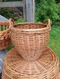 Oude Vintage Rieten Mand Bloempot