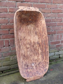 Oude Antieke Sobere Houten Trog Schaal Boomstam 93 cm