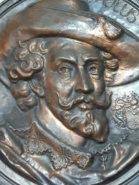 Oude Antieke Koperen Wandbord Bord Petrus Paulus Rubens