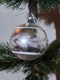 Oude Antiek Vintage Kerstbal 9559 zilver