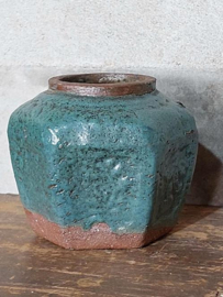 Oude Antiek Chinese Shiwan Gemberpot Aqua