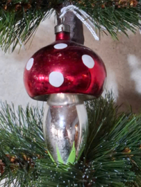 Oude Antiek Vintage Kerstbal 10176 Paddenstoel
