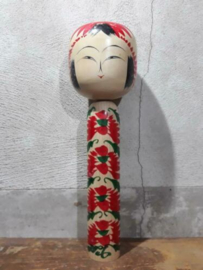 Oude Vintage Japanse Kokeshi Houten Pop Doll Togatta