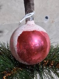 Oude Antiek Vintage Kerstbal 8572 Gedecoreerd