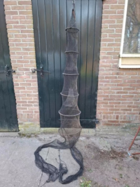 Oud Vintage Katoenen Fuik met Houten Hoepels