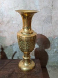 Oude Vintage Brass Messing Vaasje