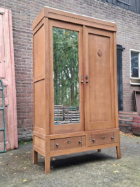 Oude Antiek Brocante Linnenkast Kledingkast Kast Art Deco