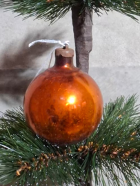 Oude Antiek Vintage Kerstbal 9203 Goud Oranje