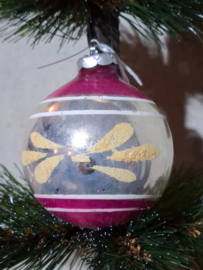 Oude Antiek Vintage Kerstbal 10414 Roze