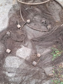 Oud Antiek Katoenen Fuik met Houten Hoepels