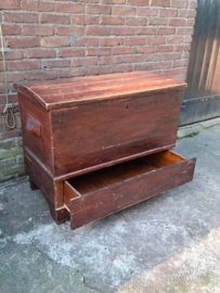 Oude Antieke Houten Kist Knechtenkist met Lade
