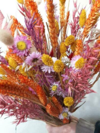 Gemengd Droogboeket Droogbloemen Boeket Roze, Geel en Oranje