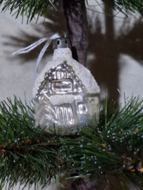Oude Antiek Vintage Kerstbal 10231 Huisje