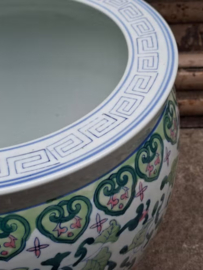 Oude Vintage Chinese Bloempot Planter XL
