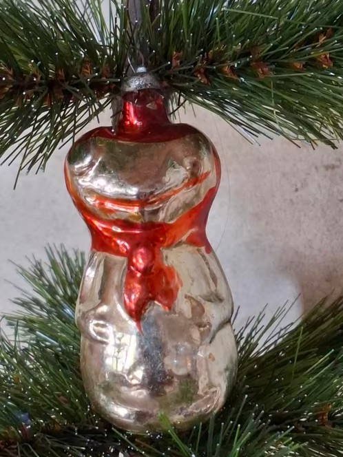 Oude Antiek Vintage Kerstbal 8943 USSR Kikker