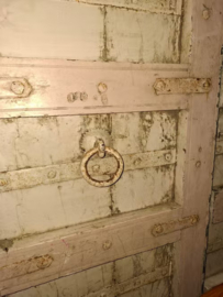 Oude Antieke Indiase Set Dubbele Deuren Poort Roze