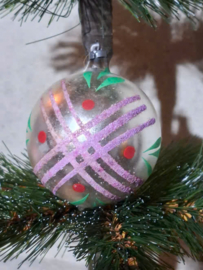 Oude Antiek Vintage Kerstbal 8800 Lila
