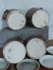 Oude Brocante Franse Grespot Pot Aardewerk Kruidenpotjes
