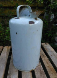 Oude Brocante Emaille Petroleumkan Grijs 5 Liter