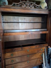 Oude Antieke Biedermeier Kabinet Kast Kuifkast