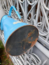Oude Brocante Emaille Kan Waterkan Lampetkan Blauw