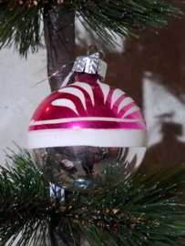 Oude Antiek Vintage Kerstbal 10427 Roze
