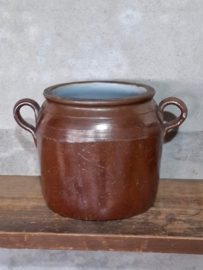 Oude Brocante Franse Grespot Pot Aardewerk Voorraadpot