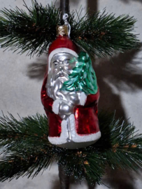 Oude Vintage Kerstbal 10382 Kerstman Inge Glass