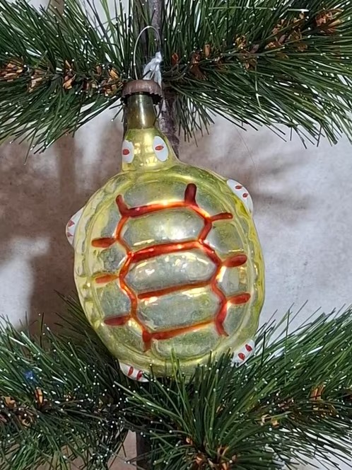 Oude Antieke Vintage Kerstbal 8889 USSR Schildpad