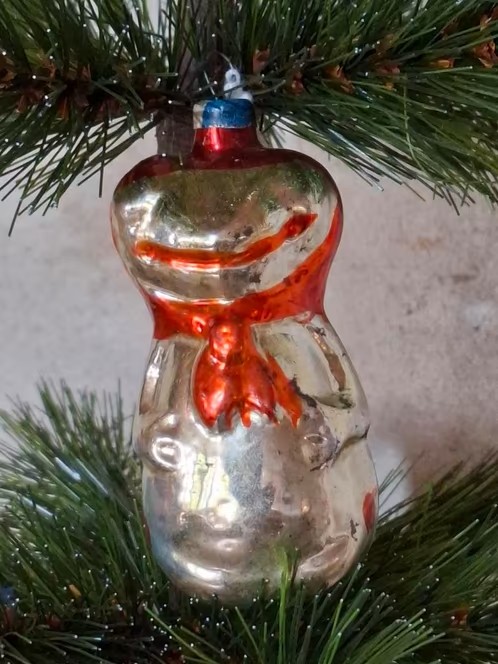 Oude Antiek Vintage Kerstbal 8944 USSR Kikker