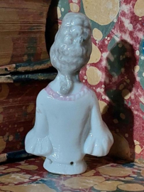 Oude Antieke Porseleinen Halfdoll Marie Antoinette