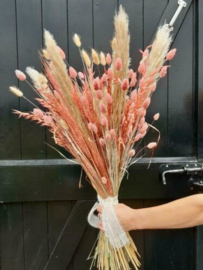 Gemengd Droogboeket Droogbloemen Boeket Roze Gebleekt 