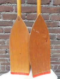 Oude Brocante Houten Peddels Roeispanen