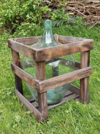 Oude Vintage Gistfles 25 Liter in Houten Krat