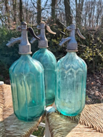 Oude Brocante Vintage Spuitfles Facet Zee Groen