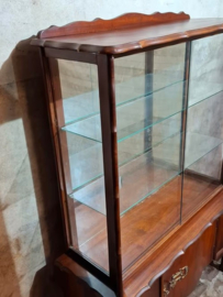 Oude Vintage Mid Century Highboard Vitrinekast Kast Vitrine