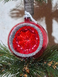 Oude Antiek Vintage Kerstbal 10024 Deukbal