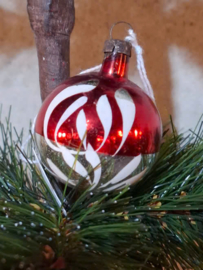 Oude Antiek Vintage Kerstbal 10042 Rood