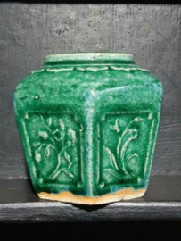Oude Antiek Chinese Shiwan Gemberpot Turquoise Groen