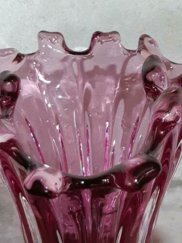 cel Grote waanidee Anekdote Oude Vintage Mid Century Mondgeblazen Glazen Vaas Egermann Roze | Overig  Antiek & Brocante Glaswerk | Aan de Punt