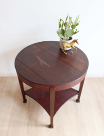 Ronde Art Deco tafel. Houten vintage salon / bijzettafel - Amsterdamse School