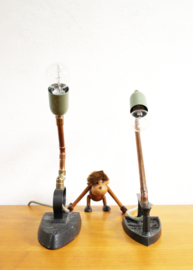 Set unieke tafellampen in Steampunk stijl. Industriele strijkijzer lampen