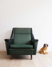 Groene vintage fauteuil. Retro design Mid Century stoel, evt 2