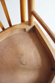 4 houten cafe stoelen - KOK. Set retro keukenstoelen