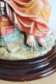 Groot vintage beeld van Scaggiari, Capodimonte. Moeder met baby, Madonna?