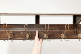 Antieke kapstok met waterspuwer haken, Frans? Vintage wandkapstok